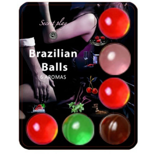 SECRETPLAY - BRAZILIAN BALLS HOT BALLS LUBRICANT 6 UNITS