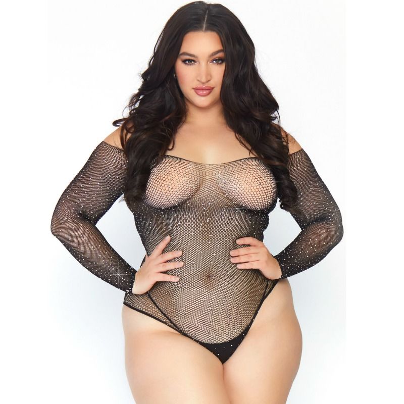 LEG AVENUE - BODYSTOCKING A RETE CRISTALLIZZATA LEG AVENUE - 1X-2X - LEG AVENUE BODYSTOCKINGS | Lingerie Harness Boutique
