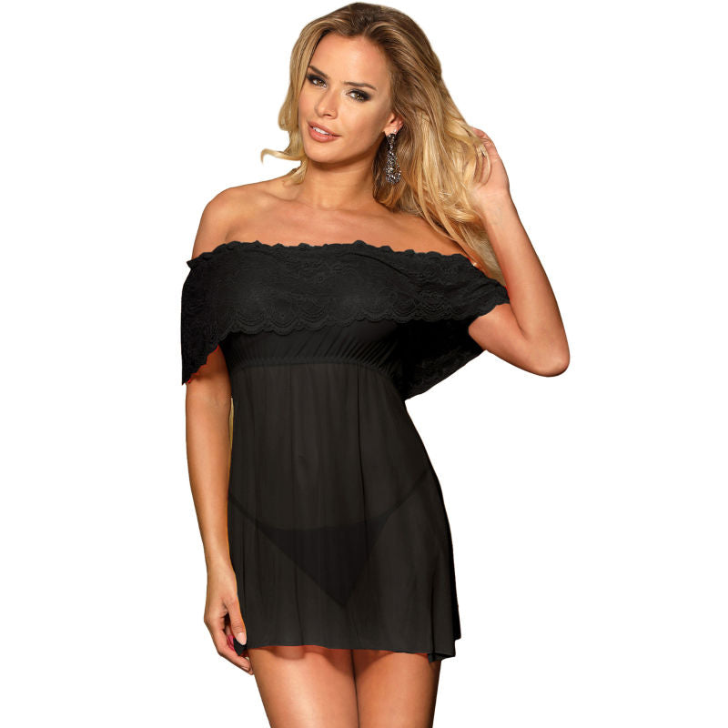 SUBBLIME - DRESSES ABITO CORTO + PERIZOMA NERO L / XL - SUBBLIME DRESSES | Lingerie Harness Boutique