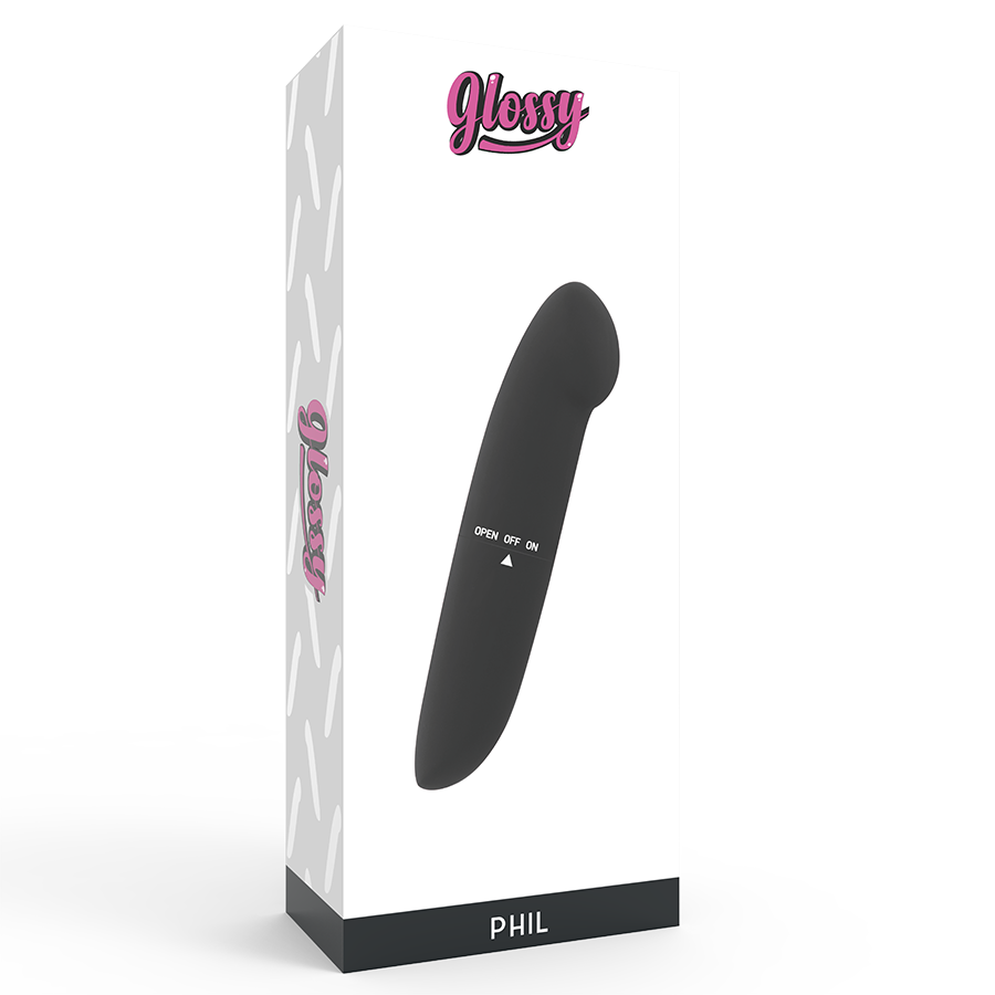 GLOSSY - VIBRATORE PHIL NERO