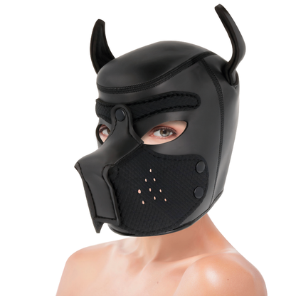 DARKNESS - NEOPRENE DOG MASK WITH REMOVABLE MUZZLE M