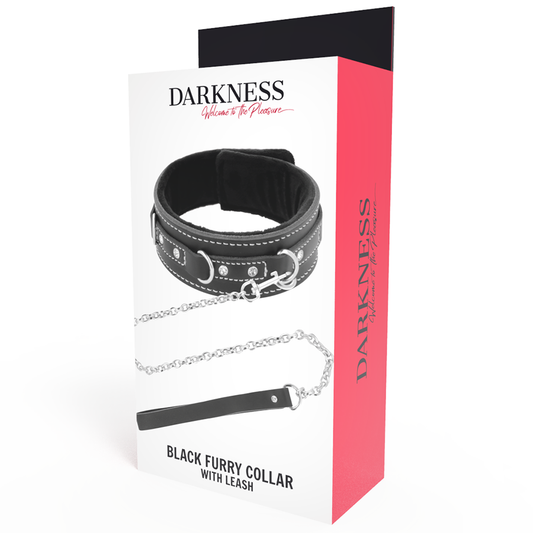 DARKNESS - COLLANA IN PELLE DI ALTA QUALITÀ CON GUINZAGLIO - DARKNESS BONDAGE | Lingerie Harness Boutique