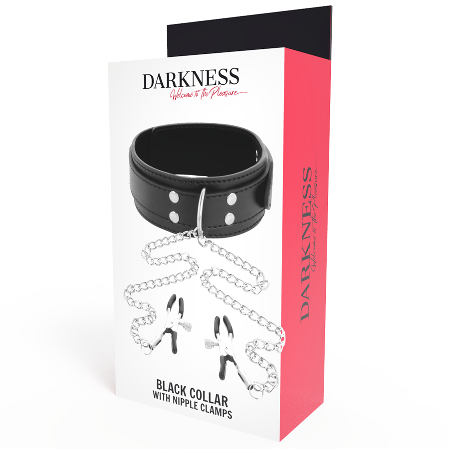 DARKNESS - COLLARE CON Morsetti PER CAPEZZOLI NERO - DARKNESS BONDAGE | Lingerie Harness Boutique