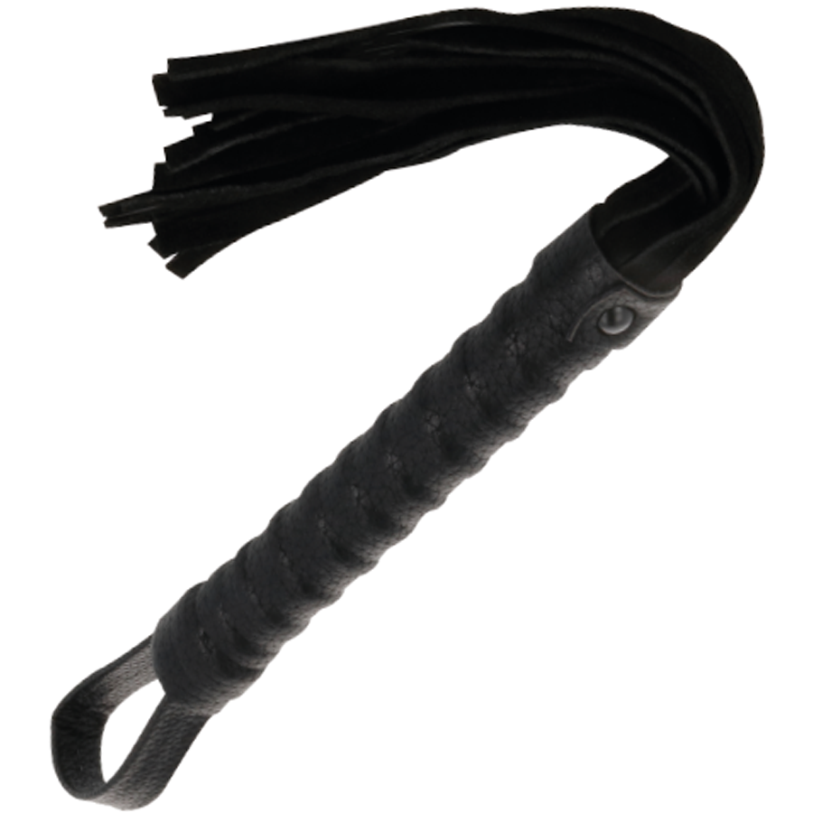 DARKNESS - FRUSTA BONDAGE NERA CON MANICO IN PELLE - DARKNESS SENSATIONS | Lingerie Harness Boutique