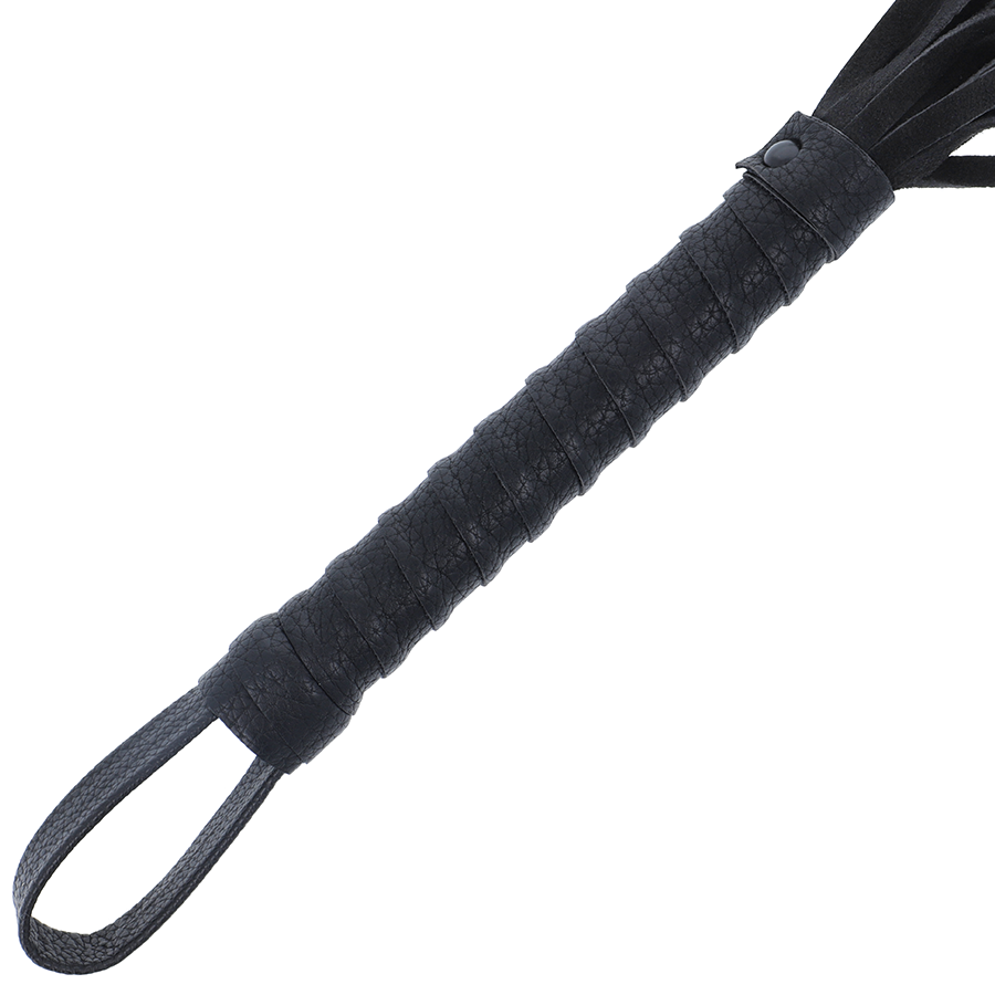 DARKNESS - FRUSTA BONDAGE NERA CON MANICO IN PELLE - DARKNESS SENSATIONS | Lingerie Harness Boutique