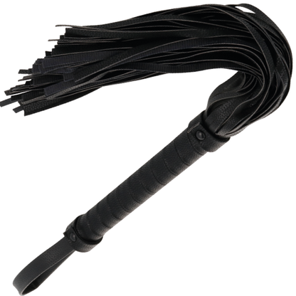 DARKNESS - BLACK BONDAGE WHIP 42CM IN LEATHER