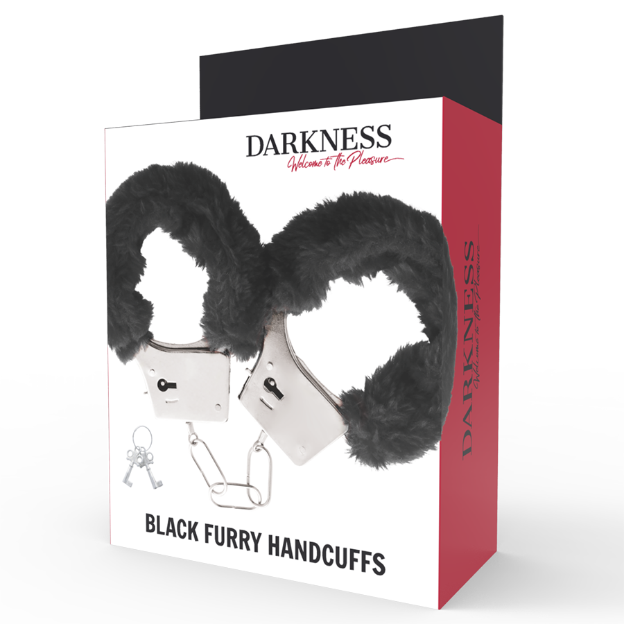 DARKNESS - BLACK COATED METAL HANDCUFFS