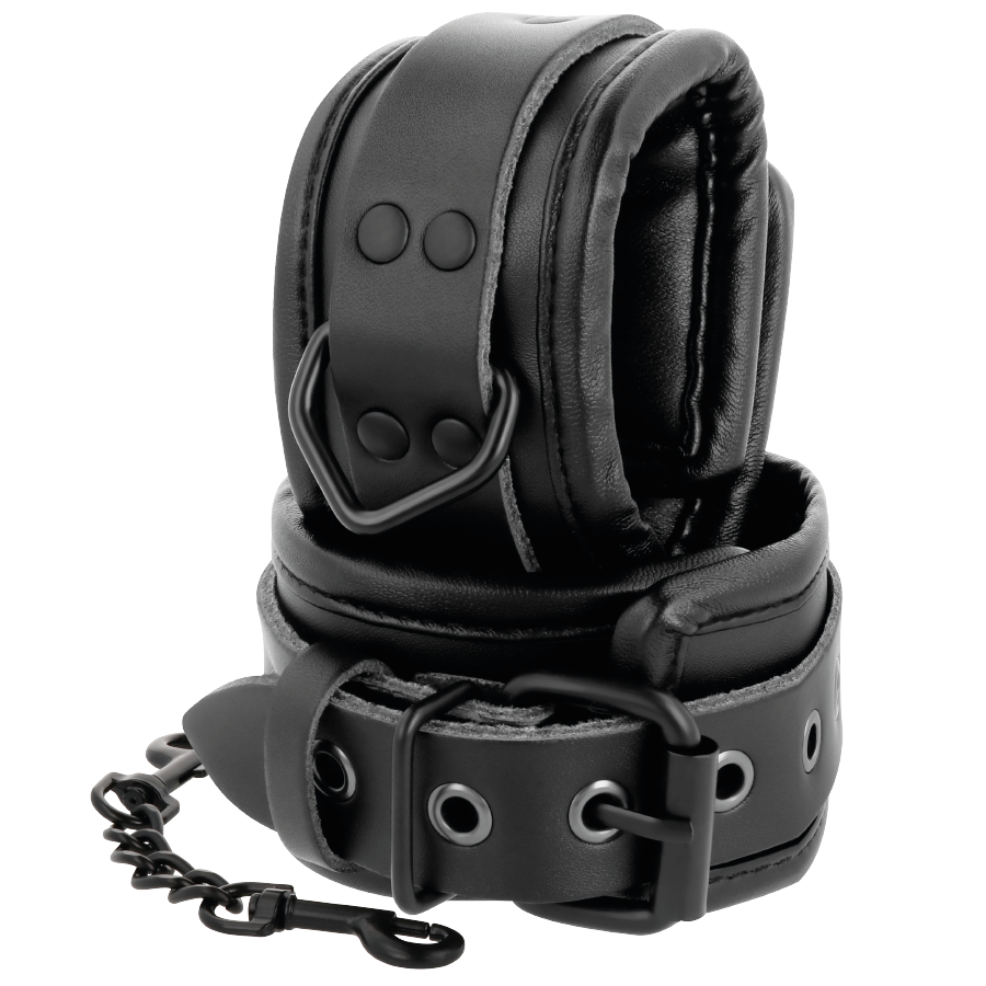 DARKNESS - MANETTE REGOLABILI IN PELLE NERA - DARKNESS BONDAGE | Lingerie Harness Boutique