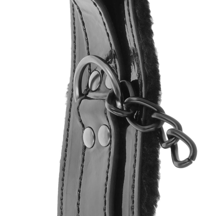 DARKNESS - MANETTE ALLA CAVIGLIA REGOLABILI IN PELLE NERA CON LUCCHETTO - DARKNESS BONDAGE | Lingerie Harness Boutique