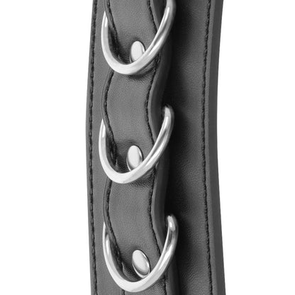 DARKNESS - BLACK LEATHER ADJUSTABLE ANKLE CUFFS