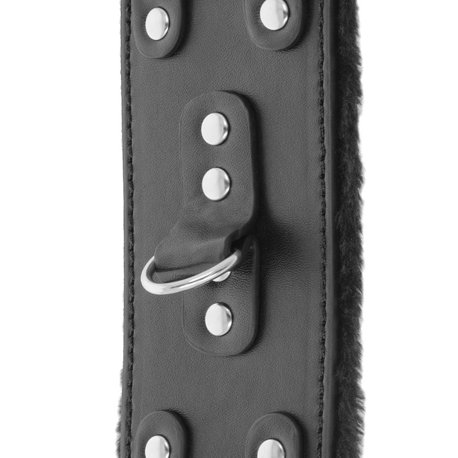 DARKNESS - MANETTE NERE REGOLABILI IN PELLE CON FODERA - DARKNESS BONDAGE | Lingerie Harness Boutique