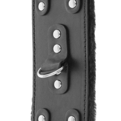 DARKNESS - MANETTE NERE REGOLABILI IN PELLE CON FODERA - DARKNESS BONDAGE | Lingerie Harness Boutique