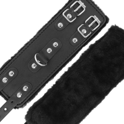 DARKNESS - MANETTE NERE REGOLABILI IN PELLE CON FODERA - DARKNESS BONDAGE | Lingerie Harness Boutique