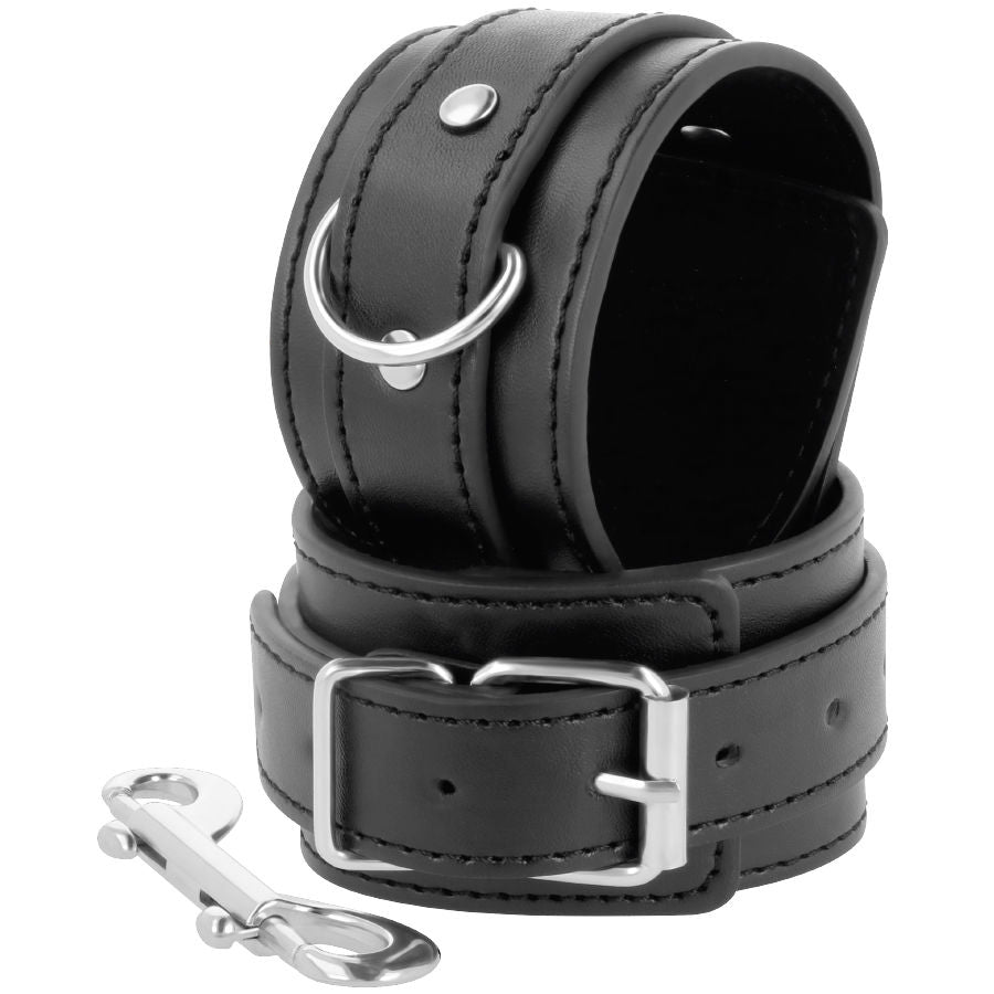 DARKNESS - MANETTE NERE REGOLABILI CON DOPPIO NASTRO DI RINFORZO - DARKNESS BONDAGE | Lingerie Harness Boutique