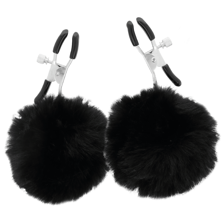 DARKNESS - MORSETTI PER CAPEZZOLI CON POM POM 1 - DARKNESS SENSATIONS | Lingerie Harness Boutique