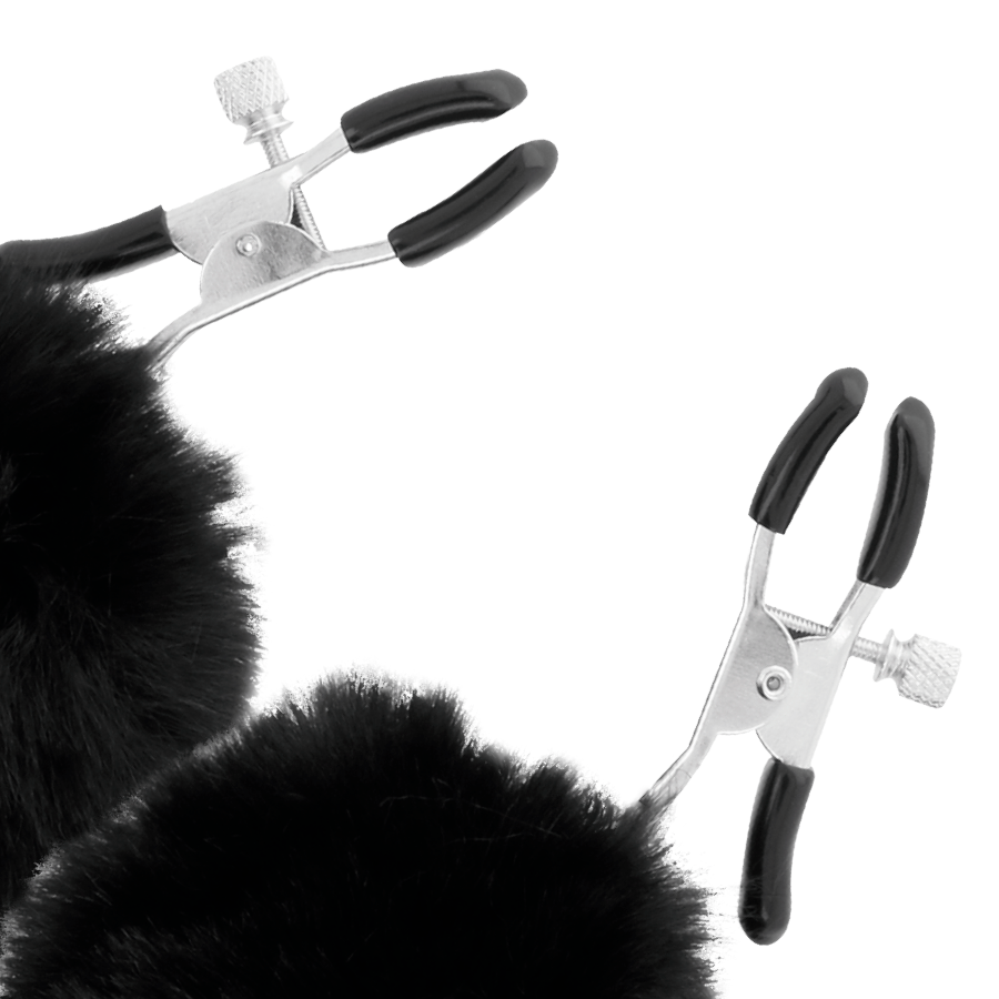 DARKNESS - MORSETTI PER CAPEZZOLI CON POM POM 1 - DARKNESS SENSATIONS | Lingerie Harness Boutique