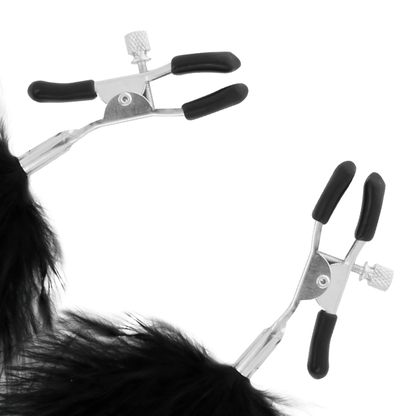 DARKNESS - MORSETTI PER CAPEZZOLI POM-POM 2 - DARKNESS SENSATIONS | Lingerie Harness Boutique