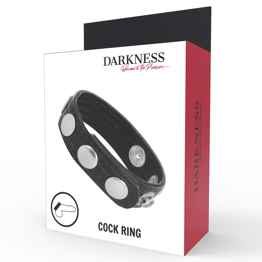 DARKNESS - ANELLO DI EREZIONE IN PELLE - DARKNESS SENSATIONS | Lingerie Harness Boutique