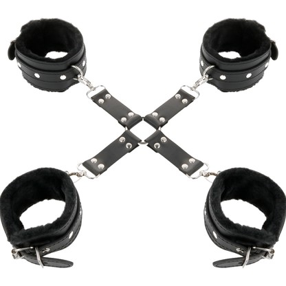 DARKNESS - MANETTE IN PELLE PER PIEDI E MANI NERE - DARKNESS BONDAGE | Lingerie Harness Boutique