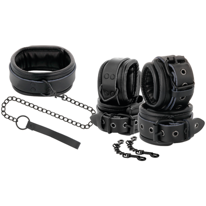DARKNESS - MANETTE E COLLETTO IN PELLE NERA - DARKNESS | Lingerie Harness Boutique