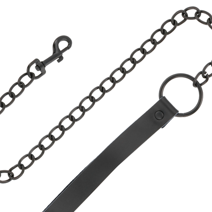 DARKNESS - MANETTE E COLLETTO IN PELLE NERA - DARKNESS | Lingerie Harness Boutique