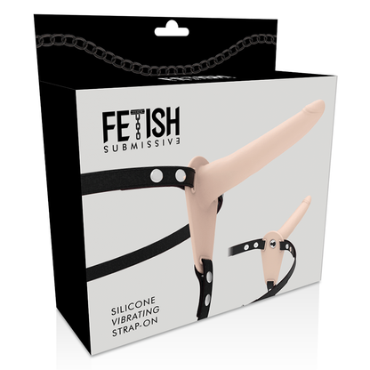 FETISH SUBMISSIVE HARNESS - VIBRATORE IN SILICONE CARNE 15 CM - FETISH SUBMISSIVE HARNESS | Lingerie Harness Boutique