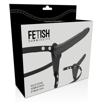 FETISH SUBMISSIVE HARNESS - VIBRATORE IN SILICONE NERO 15 CM - FETISH SUBMISSIVE HARNESS | Lingerie Harness Boutique