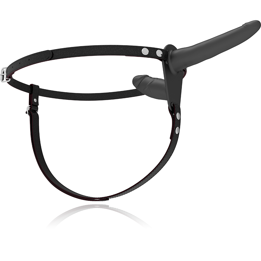 FETISH SUBMISSIVE HARNESS - VIBRATORE NERO A DOPPIA PENETRAZIONE - FETISH SUBMISSIVE HARNESS | Lingerie Harness Boutique