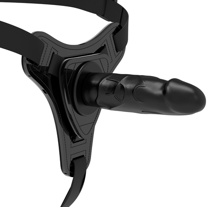 FETISH SUBMISSIVE HARNESS - REALISTIC BLACK SILICONE 15CM