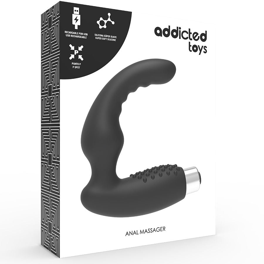 ADDICTED TOYS - RECHARGEABLE PROSTATIC VIBRATOR MODEL 2 - BLACK