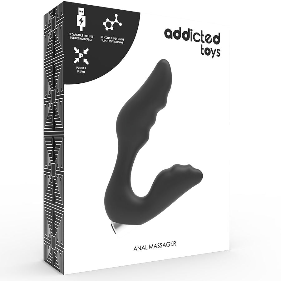 ADDICTED TOYS - RECHARGEABLE PROSTATIC VIBRATOR MODEL 6 - BLACK