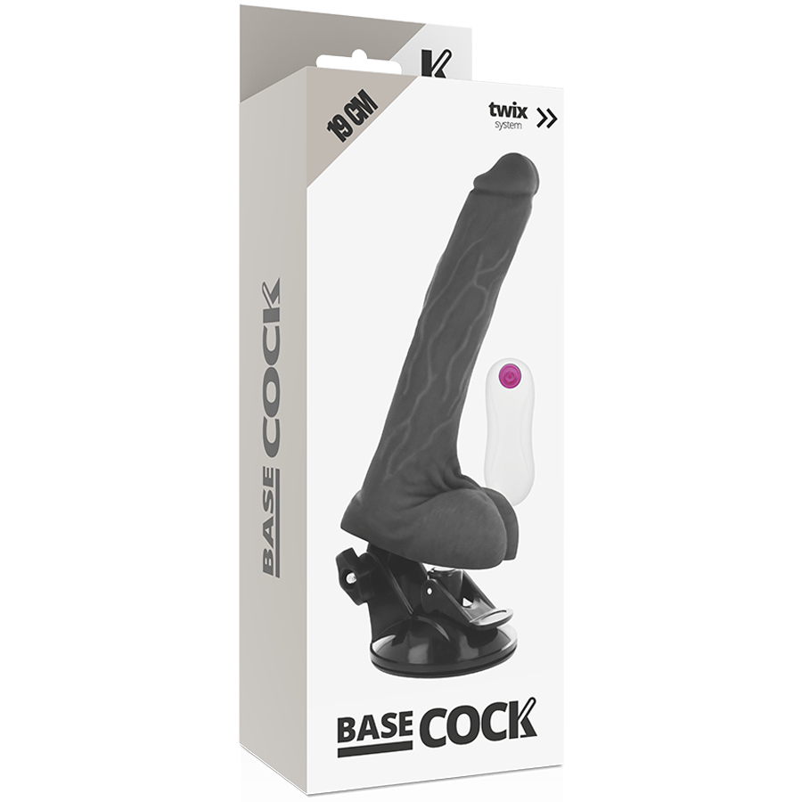 BASECOCK - REALISTIC NATURAL REMOTE CONTROL VIBRATOR 19 CM -OR- 4 CM