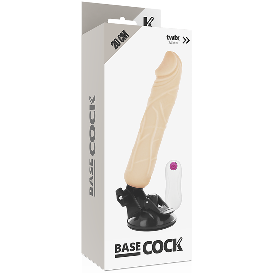 BASECOCK - REALISTIC REMOTE CONTROL VIBRATOR FLESH 20 CM -O- 4 CM