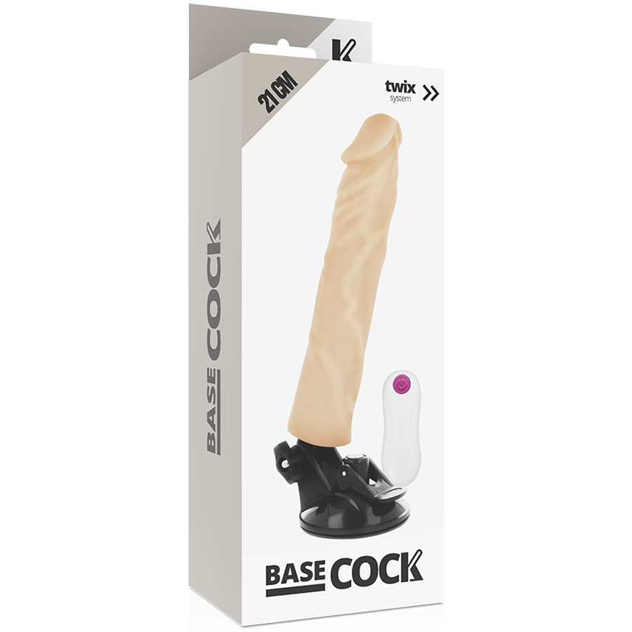 BASECOCK - VIBRATORE REALISTICO TELECOMANDO NERO 21 CM -O- 4 CM - BASECOCK | Lingerie Harness Boutique
