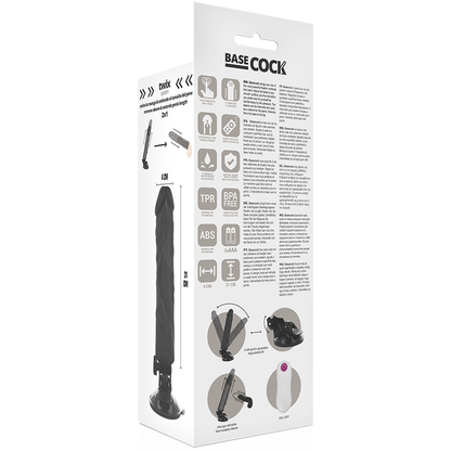 BASECOCK - VIBRATORE REALISTICO TELECOMANDO NERO 21 CM -O- 4 CM - BASECOCK | Lingerie Harness Boutique