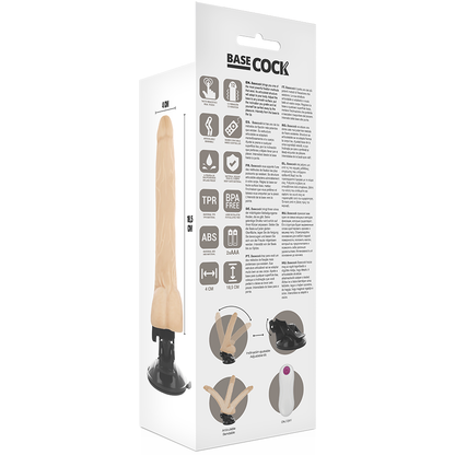 BASECOCK - ARTICULATING VIBRATOR REMOTE CONTROL NATURAL 18.5 CM -O- 4 CM