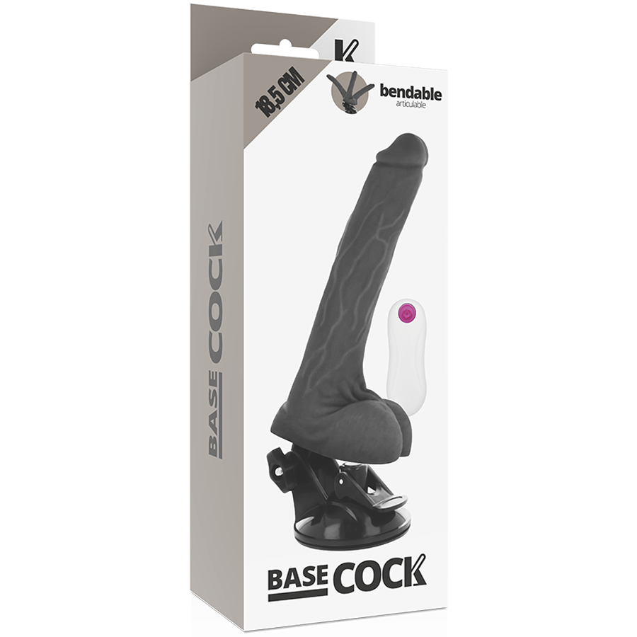 BASECOCK - ARTICULATING VIBRATOR REMOTE CONTROL NATURAL 18.5 CM -O- 4 CM