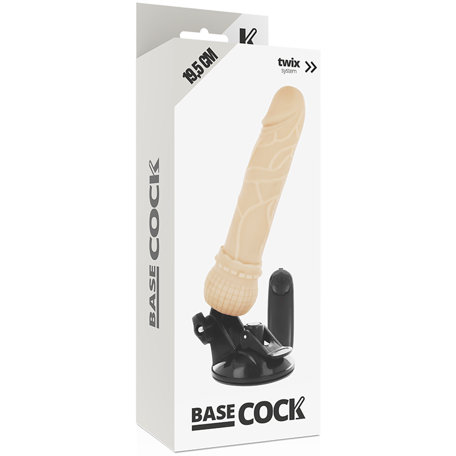 BASECOCK - VIBRATORE REALISTICO TELECOMANDO NERO 19.5 CM -O- 4 CM - BASECOCK | Lingerie Harness Boutique