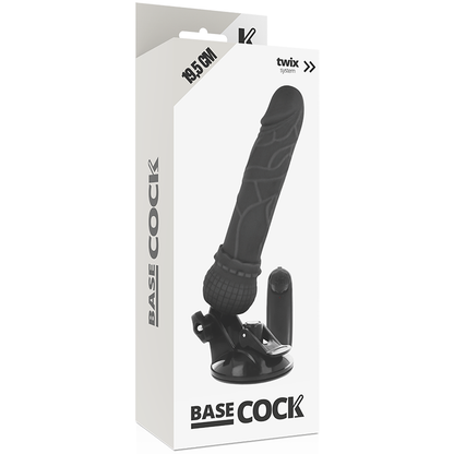BASECOCK - VIBRATORE REALISTICO TELECOMANDO NERO 19.5 CM -O- 4 CM - BASECOCK | Lingerie Harness Boutique