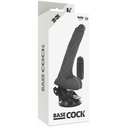 BASECOCK - REALISTIC NATURAL REMOTE CONTROL VIBRATOR WITH 20 CM TESTICLES -OR- 4 CM