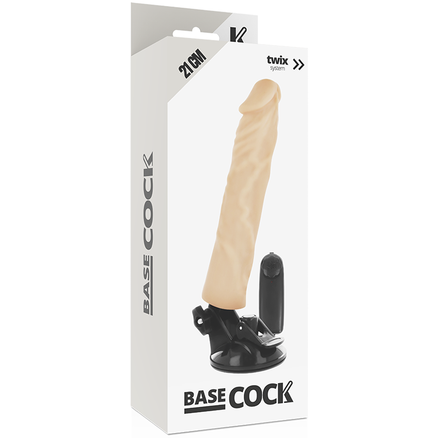 BASECOCK - VIBRATORE REALISTICO TELECOMANDO NERO 21 CM -O- 4 CM - BASECOCK | Lingerie Harness Boutique