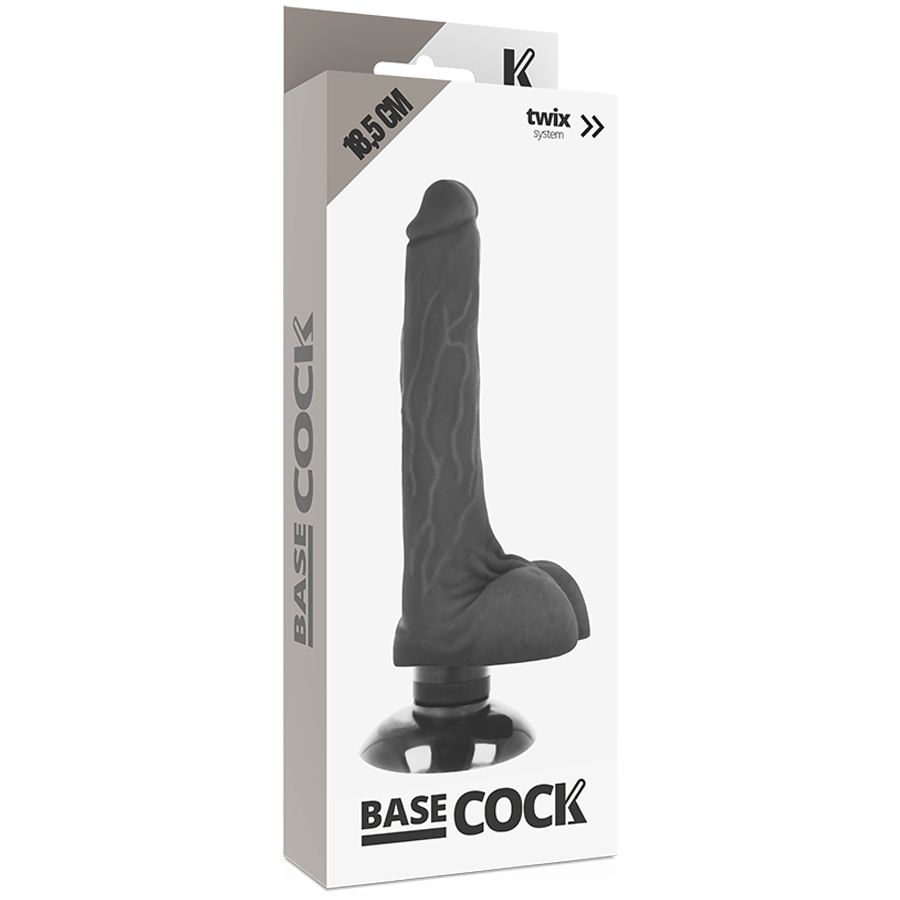 BASECOCK - REALISTIC VIBRATOR 2-1 NATURAL 18.5 CM -OR- 4 CM