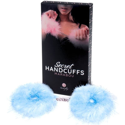 SECRETPLAY - MANETTE MARABOU CHIARO BLU - SECRETPLAY 100% FETISH | Lingerie Harness Boutique