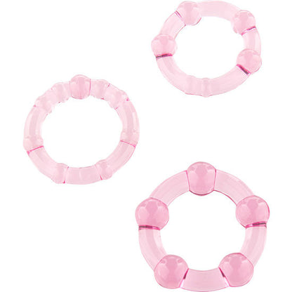 SEVEN CREATIONS - SET DI TRE ANELLI PER PENE ROSA - SEVEN CREATIONS | Lingerie Harness Boutique