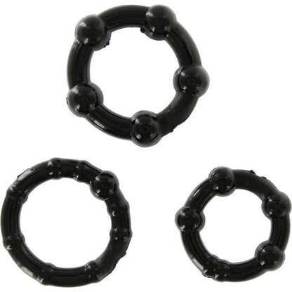 SEVEN CREATIONS - SET DI TRE ANELLI PER PENE NERI - SEVEN CREATIONS | Lingerie Harness Boutique