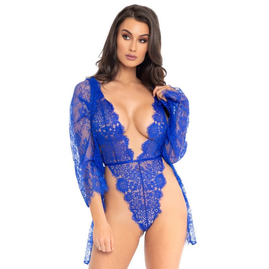 LEG AVENUE - ORSACCHIOTTO E VESTAGLIA BLU L - LEG AVENUE TEDDIES | Lingerie Harness Boutique