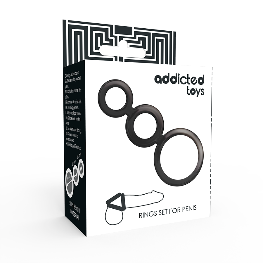 ADDICTED TOYS - SET DI ANELLI PER PENE - FUMO - ADDICTED TOYS | Lingerie Harness Boutique