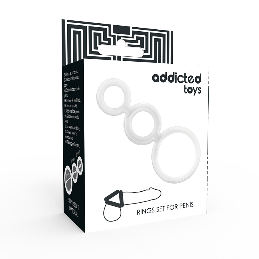 ADDICTED TOYS - SET DI ANELLI PER PENE TRASPARENTE - ADDICTED TOYS | Lingerie Harness Boutique