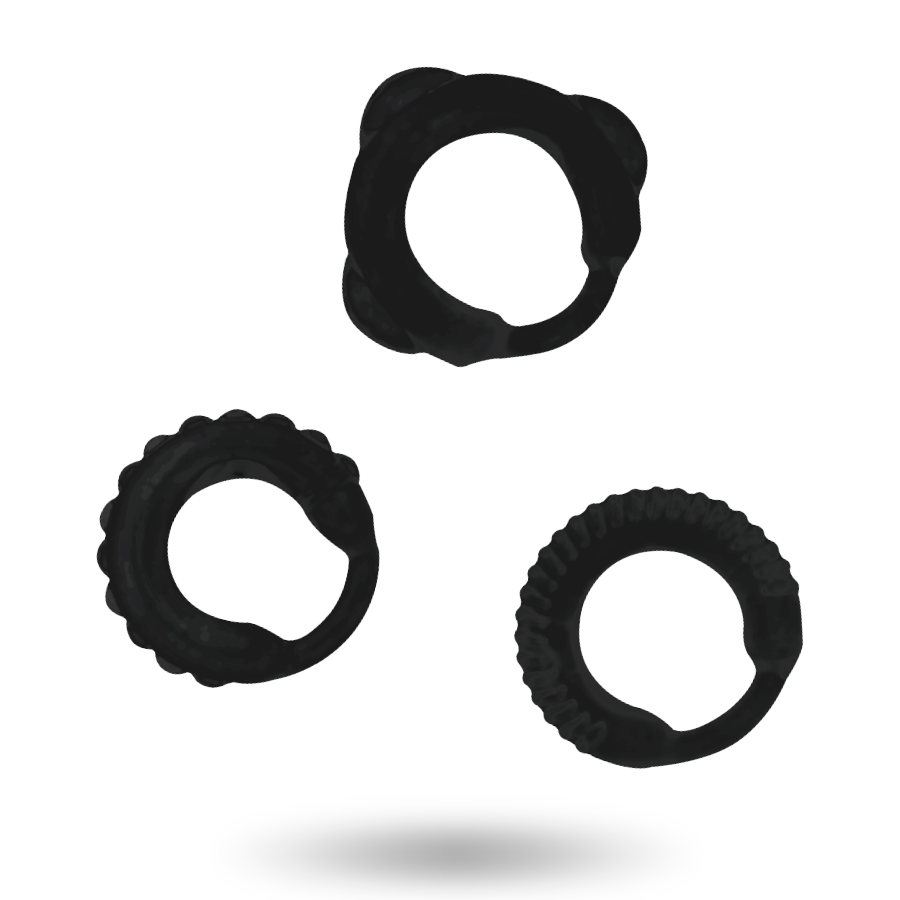 ADDICTED TOYS - SET C-RING NERO - ADDICTED TOYS | Lingerie Harness Boutique