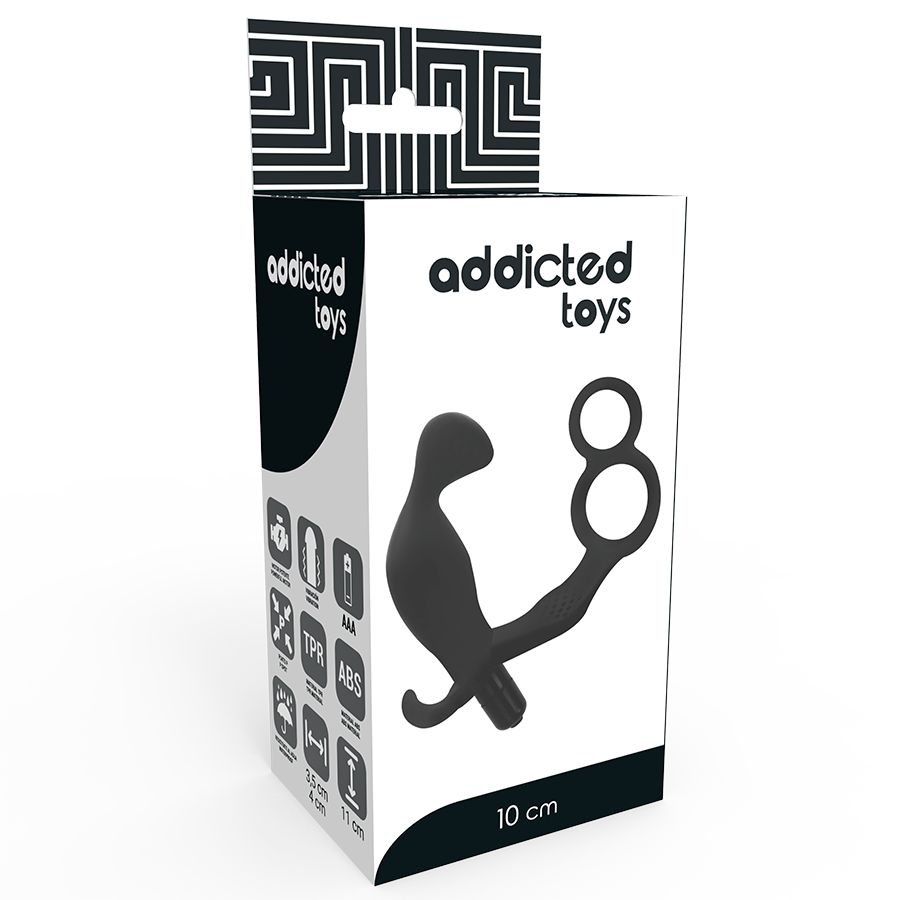 ADDICTED TOYS - PLUG ANALE CON DOPPIO ANELLO PER PENE E TESTICOLI NERI - ADDICTED TOYS | Lingerie Harness Boutique